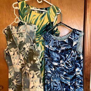 Three Sleeveless Floral Dresses